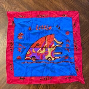 Symphony "My Little Car" Scarf Red Blue Square